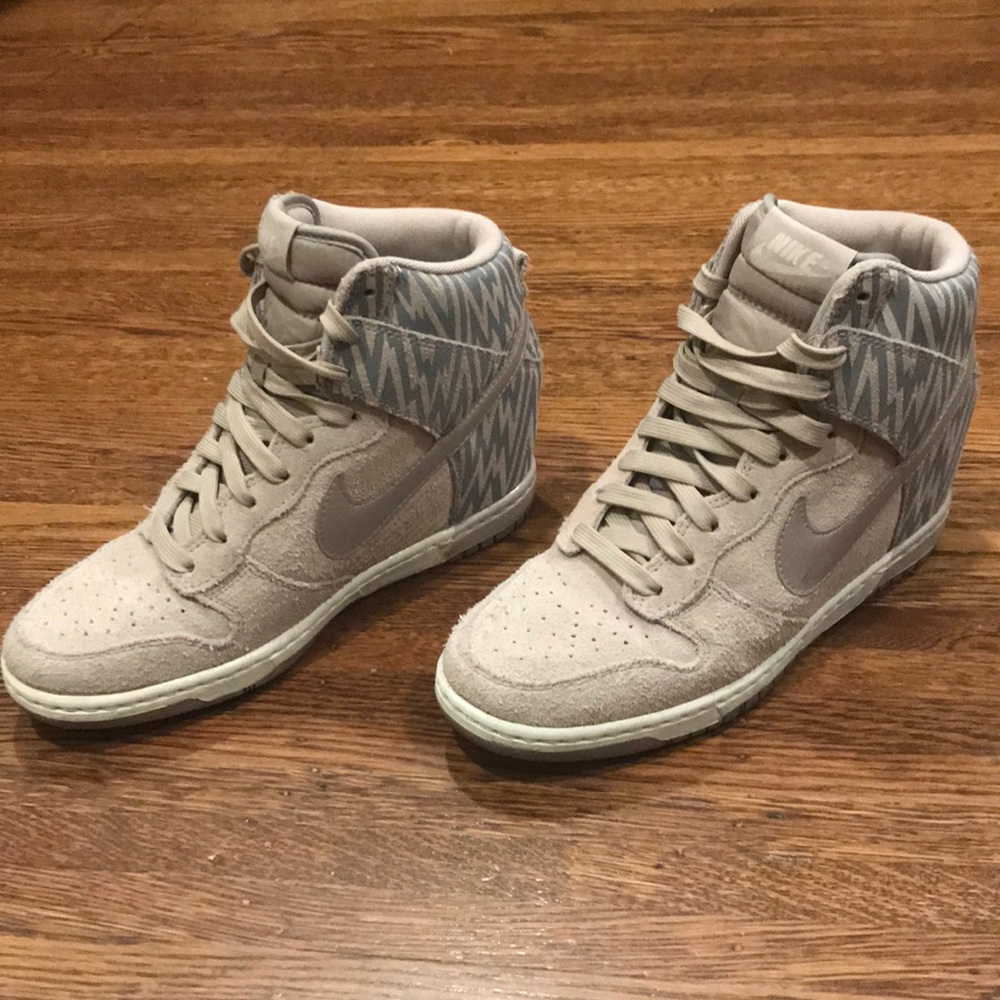 Nike Tan Suede Sky Hi Print Dunks